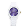 Sports Silicone Analog Wrist Watch- Purple Face
